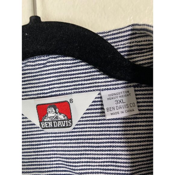 Ben Davis Heavyweight Cotton Hickory Striped Button Up Work Shirt Sz 3XL Shacket - Picture 13 of 16